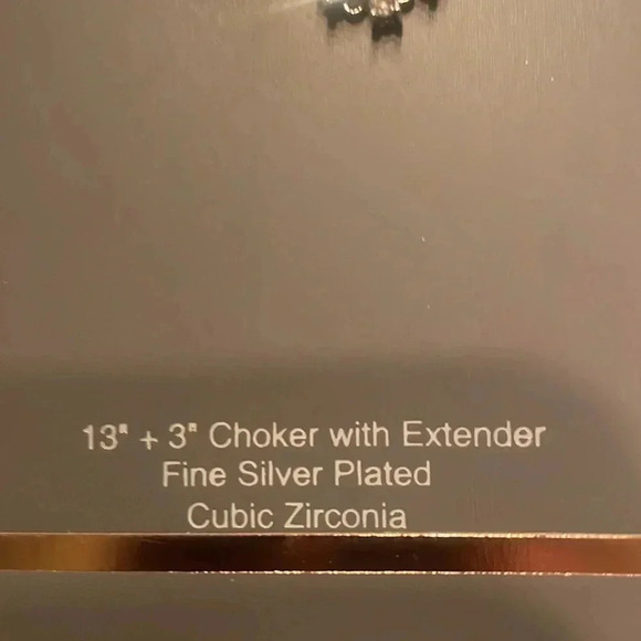 Believe by Brilliance Choker with extender necklace cubic zirconia, silver nwt - Picture 2 of 7